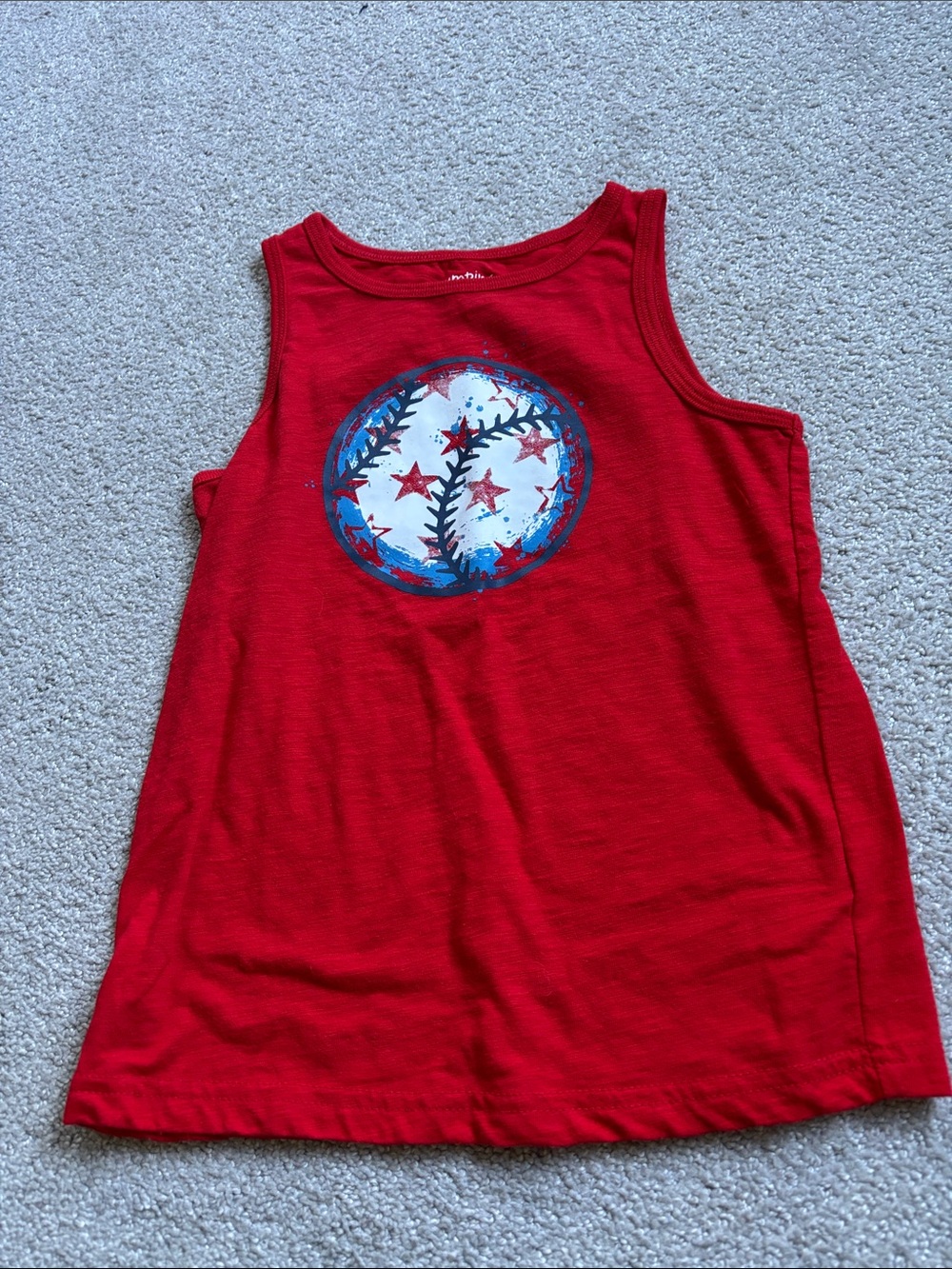 jumping beans Red Tank with Baseball Star Graphic
